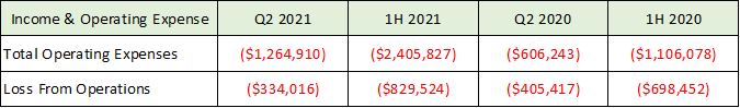 Sea Ltd Income and Operating Expense 8-18-21