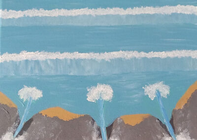 Painting called "Tsunami On Schrödinger’s Island"